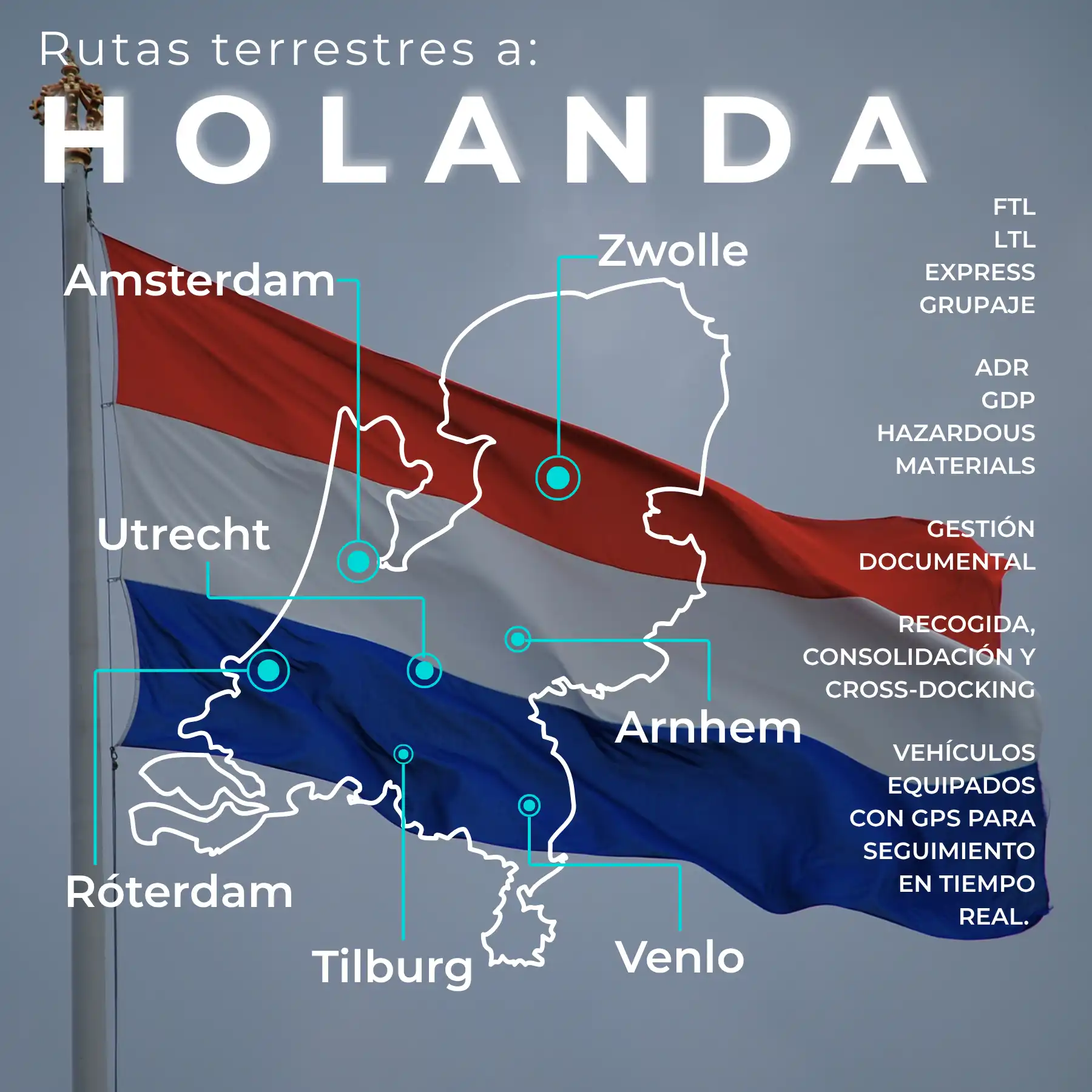 Infografía de transporte de mercancías a Holanda