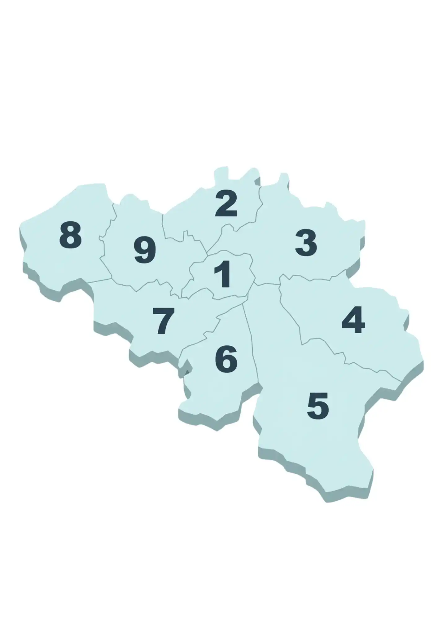 Mapa de códigos postales de Bélgica