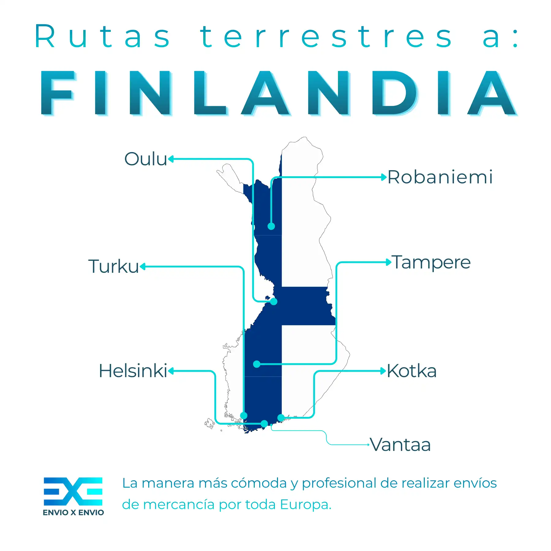Infografía de transporte de mercancías a Finlandia