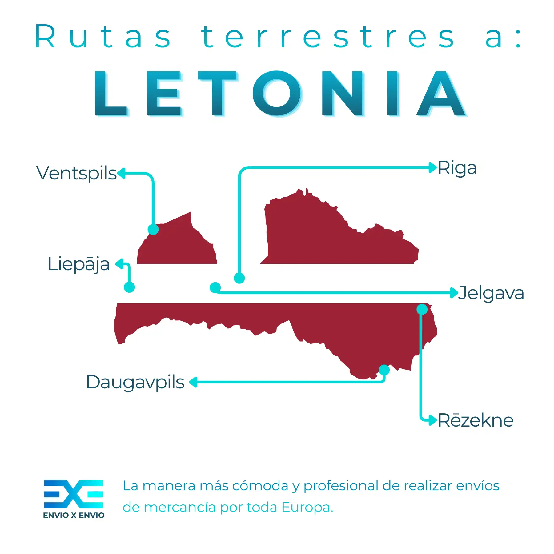 Infografía de transporte de mercancías a Letonia